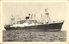 CPA Bateau Paquebot mixte Caledonien Tahitien de la compagnie des Messageries Maritimes