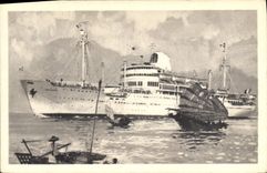 CPA Bateau Paquebot Cambodge Compagnie des Messageries Maritimes