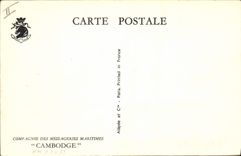 CPA Bateau Paquebot Cambodge Compagnie des Messageries Maritimes