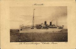 CPA Bateau Paquebot Marseille Le Transatlantique Charles Roux 