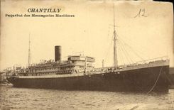 VINTAGE POSTCARD Boat Steamer of the Maritime Transport Chantilly