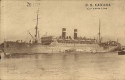 VINTAGE POSTCARD Boat Steamer S Canada Co Fabre line