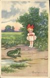 CPA Grenouille Crapaud Enfant Illustrateur