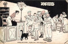 VINTAGE POSTCARD Militaria the welcome Cat