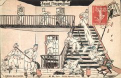 VINTAGE POSTCARD Militaria before the inspection