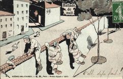 CPA Militaria Ballade de nuit