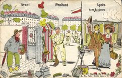 CPA Militaria avant Pendant Apes 32 jours 