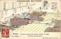 CPA Militaria Prendre le train