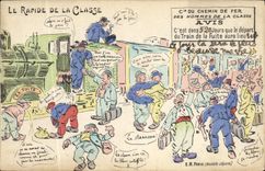 VINTAGE POSTCARD fast Militaria It of the class Train