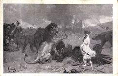 CPA Militaria Secours National Coq Lion Aigle 