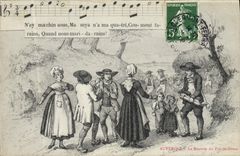 CPA Folklore Auvergne La Bourree du Puy de Dome