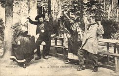 CPA Folklore Auvergne La bourree