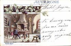 CPA Folklore Auvergne La soupe aux choux