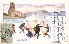 CPA Folklore Auvergne Les Brandons