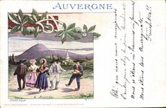 CPA Folklore Auvergne La Bourree