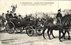 VINTAGE POSTCARD Marseilles Great presidential festival the departure of the President for the Prefecture