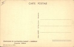 VINTAGE POSTCARD Company of Navigation Package Marseilles Chella Steamer
