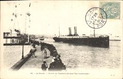 VINTAGE POSTCARD Le Havre Left the deck chair Champagne