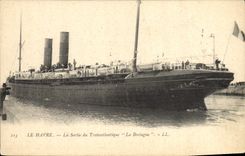 VINTAGE POSTCARD Le Havre the exit of the deck chair Brittany