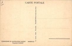 VINTAGE POSTCARD Company of Navigation Package Marseilles Djenne Steamer