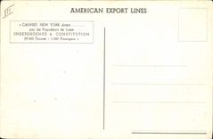 VINTAGE POSTCARD Cannes New York Direct Paquebit Independence & Constitution