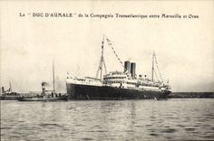 CPA Le Duc d'Aumale de la Compagnie Transatlantique entre Marseille et Oran 