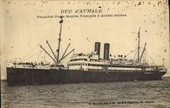 VINTAGE POSTCARD Duc of Aumale Paquebot Posts Fast French