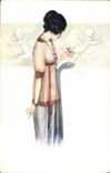 VINTAGE POSTCARD Fantasy Illustrator Woman Angel J Tam