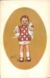 CPA Fantaisie Illustrateur Enfant Chat Chaton 