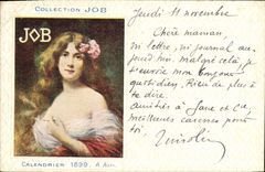 VINTAGE POSTCARD Fantaisie Illustrator Cigarette paper Job Calendar 1899 A ASti