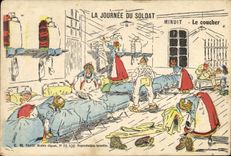 CPA Militaria Minuit Le coucher