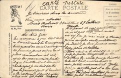 POSTAL Militaria de la VENDIMIA cuando él come su sopa