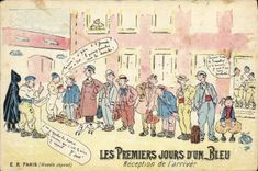 CPA Militaria Les premiers jours d'un bleu