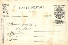 VINTAGE POSTCARD Militaria first days of a blue