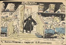 CPA Militaria Halte la 