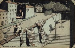 CPA Militaria Ballade de nuit