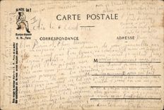 VINTAGE POSTCARD Militaria first days of a blue Distribution of the trousseau