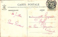 Agua que lleva del viejo folklore de Bretaña de la POSTAL de la VENDIMIA del tabaco del morlaix