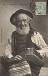 VINTAGE POSTCARD Brittany Folklore the old embroiderer of Bridge the Abbot