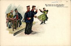 VINTAGE POSTCARD Soldiers Militaria Tobacco Cigar