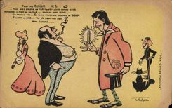 VINTAGE POSTCARD Man Tobacco Cigar Illustrator Norwins Cat