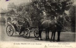 VINTAGE POSTCARD Coach the Pradeleix coachman and his crew Horse