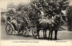 CPA Attelage Le cocher Pradeleix et son equipage Cheval 