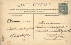 CPA Attelage Lyon La voiture aux chevres place Bellecour Chevre TOP