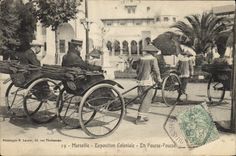 CPA Attelage Marseille Exposition coloniale En pousse pousse