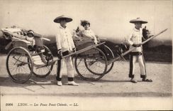 VINTAGE POSTCARD Attelage Lyon Pouss Pouss Chinese China Clouded