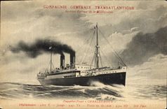 CPA Bateau Paquebot Poste Compagnie Generale Transatlantique Charles Roux