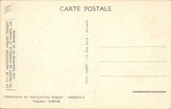 VINTAGE POSTCARD Boat Steamer Djenne Company of Navigation Marseilles Package