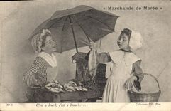 CPA Fantaisie Enfants Marchande de maree Poissons