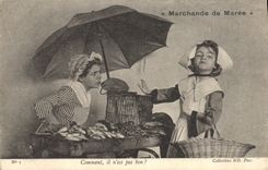 CPA Fantaisie Enfants Marchande de maree Poissons